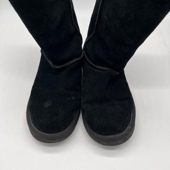 Koolaburra by UGG Black Leather Suede Calf Boots Y2K Faux Fur Lined Women Size 7 - Picture 13 of 14